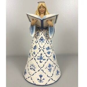 Jim Shore Heartwood Creek Singing Angel Figurine Blue White No Wings 2003